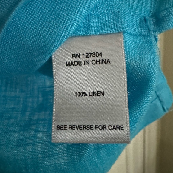 John Mark linen turquoise top - Picture 6 of 6